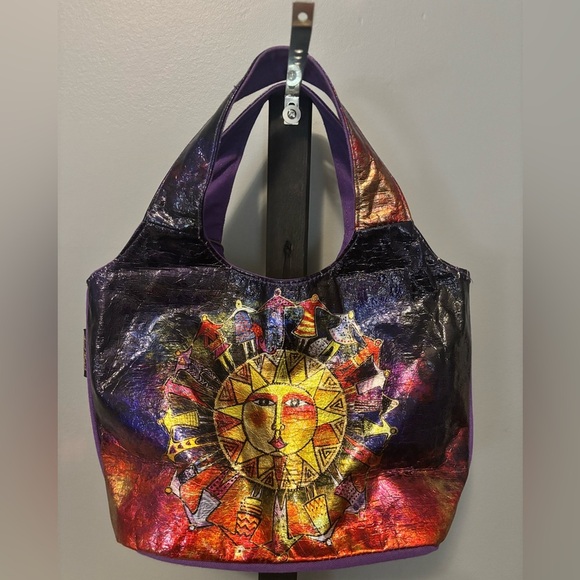 Laurel Burch Harmony Under Sun Foiled Small Scoop Tote - Picture 2 of 9